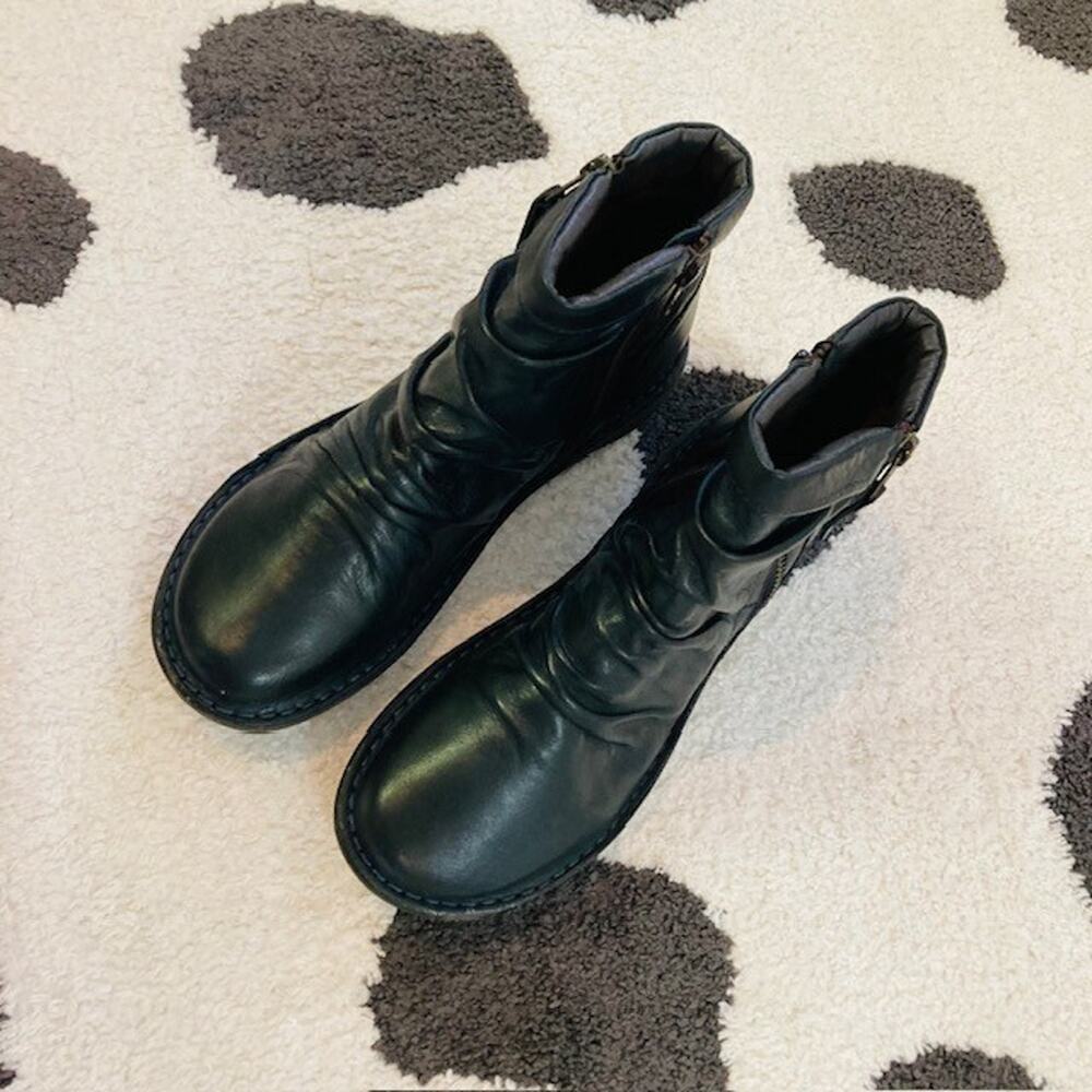 Miz Mooz $160 Womens Size 38 US 7.5-8 Pleasant Blue Ankle Comfort Boots Booties - Picture 3 of 13